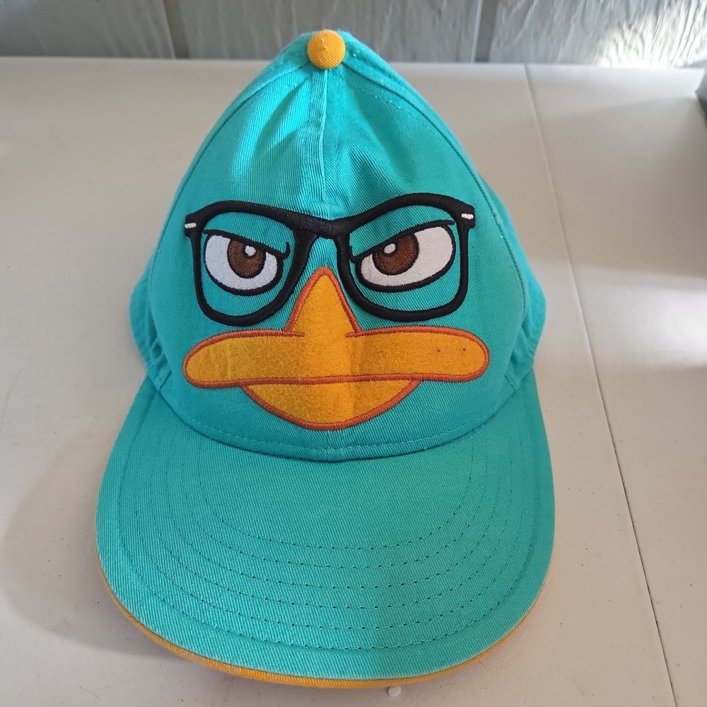 Phineas and Ferb Adjustable Mens Hat Disney Teal Perry Platypus Snapback